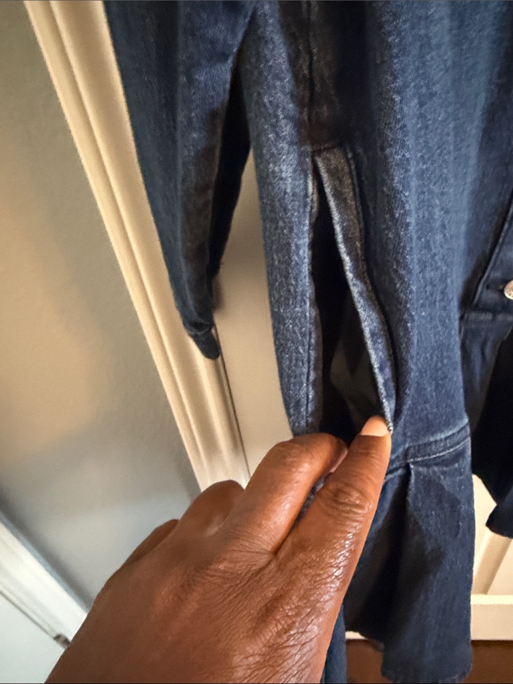 Scoop Dark Blue Denim Midi Dress - Picture 4 of 9